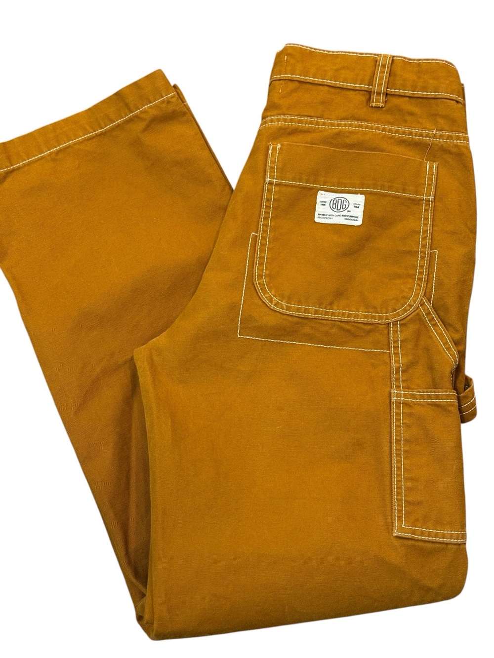 BDG UO Mustard Canvas Carpenter Utility Skater Grunge Pants Y2K Pants Size 27 - Picture 6 of 11